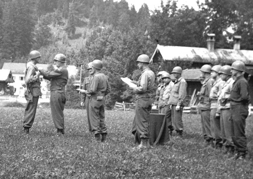 488. Presentation of battle Awards to members of the 575th A